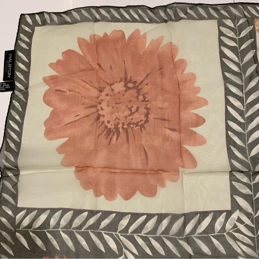 Halston‎ Silk Floral Scarf
